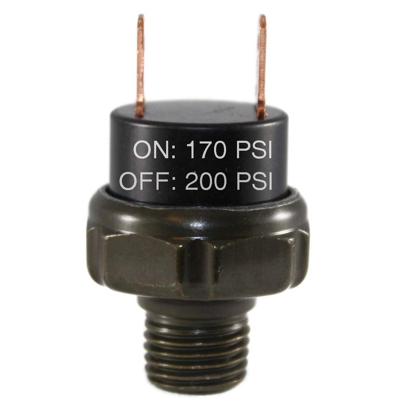 COMPSTUDIO 170-200 PSI Air Pressure Switch Tank Mount Type Thread 1/4" NPT 12V/24V for Train/Air Horn 1/4inch - Image 1