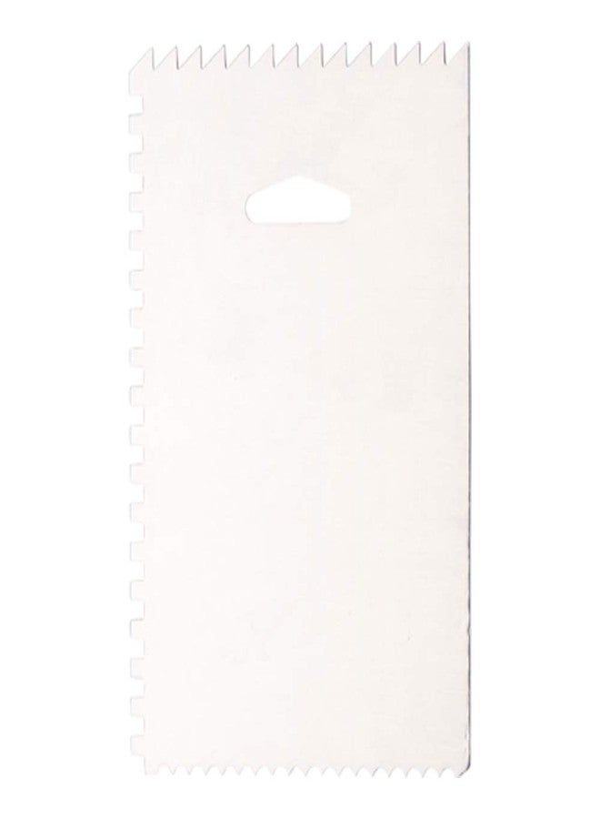 Restaurantware Pastry Tek 6 Inch x 3.8 Inch Cake Scraper 1 4-Pattern Cake Smoother - Straight Edges Hanging Hole Metal Icing Smoother For Decorating Or Sculpting Desserts - Image 2