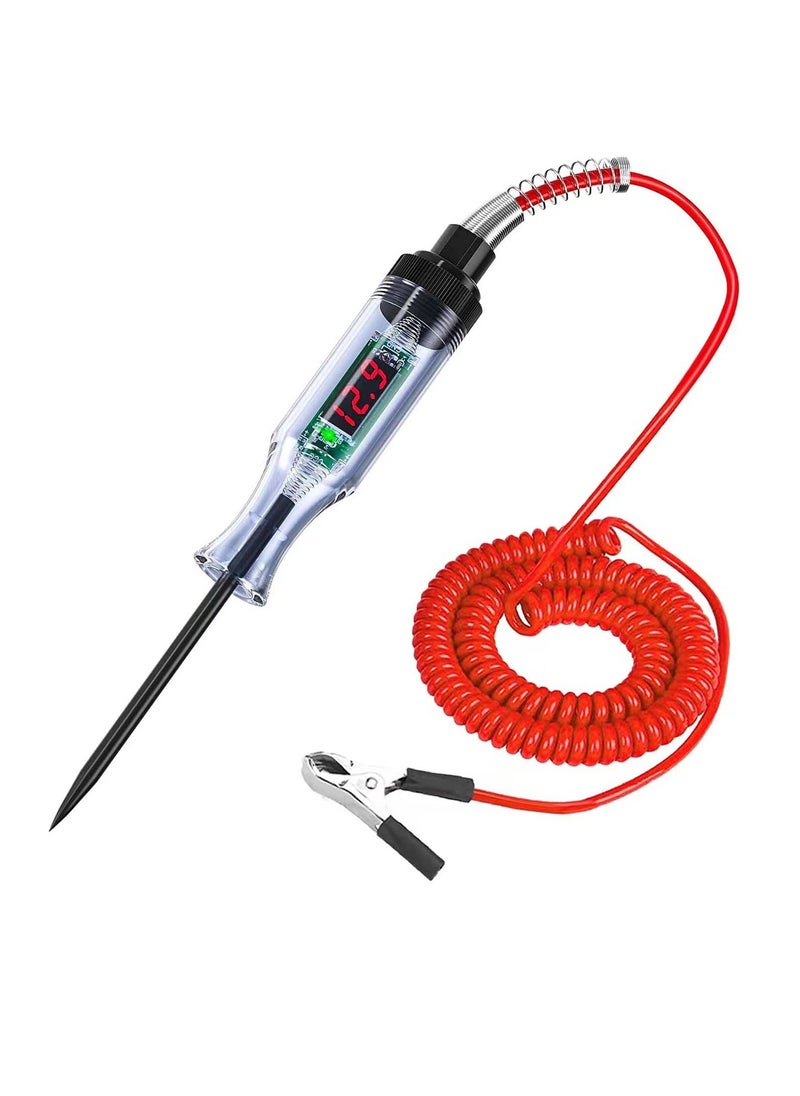 AROAQ Car Truck Circuit Test Pen, Car Voltage Tester With Indicator Light, Automotive Test Lamp Current Tester, DC Digital LED Circuit Tester For Car Truck Motorbike Boat, (1pc, Red)  - Image 1