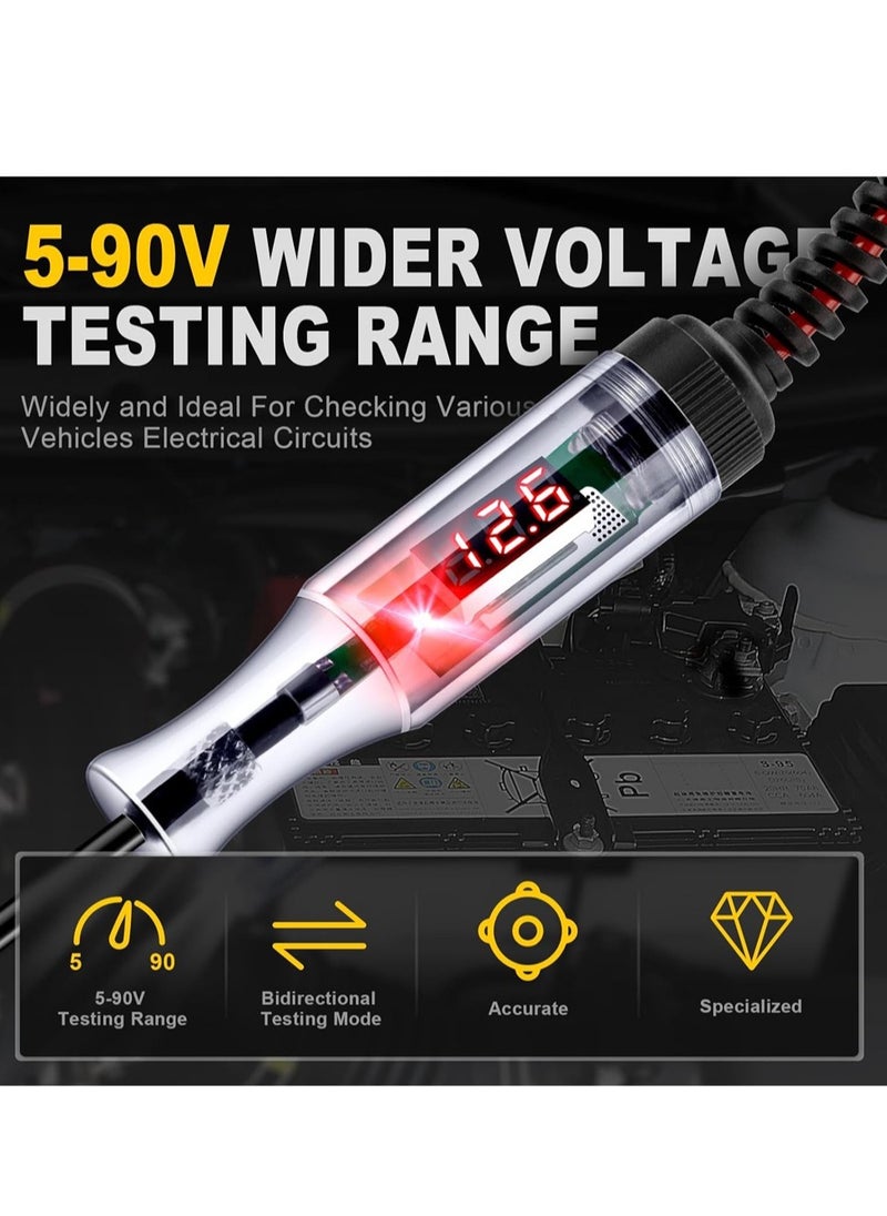 AROAQ Car Truck Circuit Test Pen, Car Voltage Tester With Indicator Light, Automotive Test Lamp Current Tester, DC Digital LED Circuit Tester For Car Truck Motorbike Boat, (1pc, Red)  - Image 2