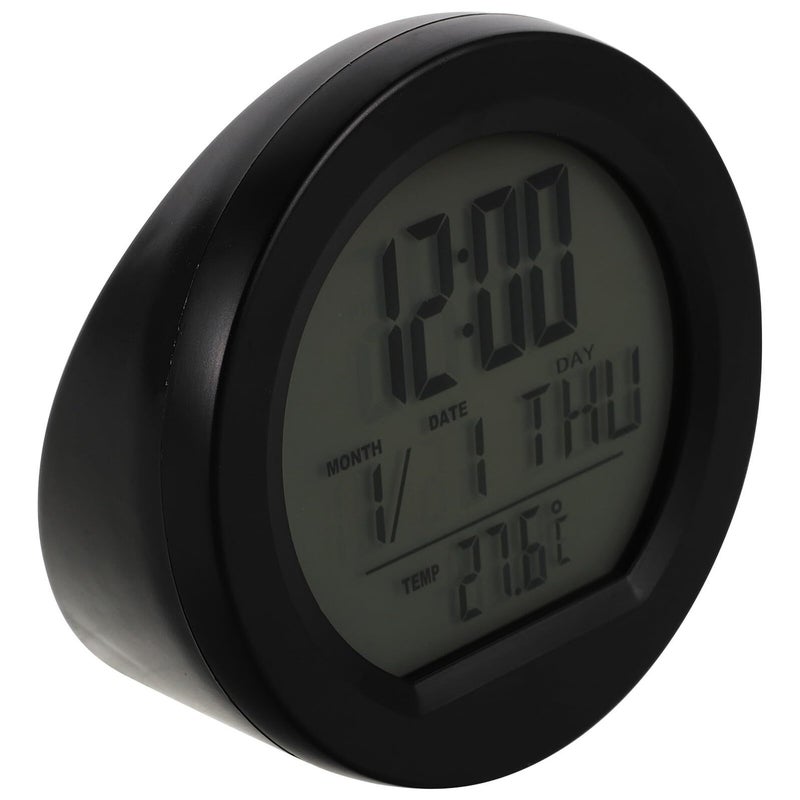 Solar Powered Car Clock Thermometer Blue Backlight Dashboard for Golf Cart Truck - Image 2