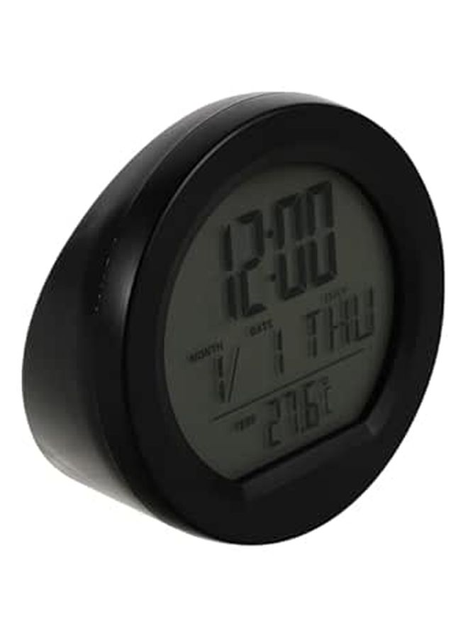 Solar Powered Car Clock Thermometer Blue Backlight Dashboard for Golf Cart Truck - Image 1