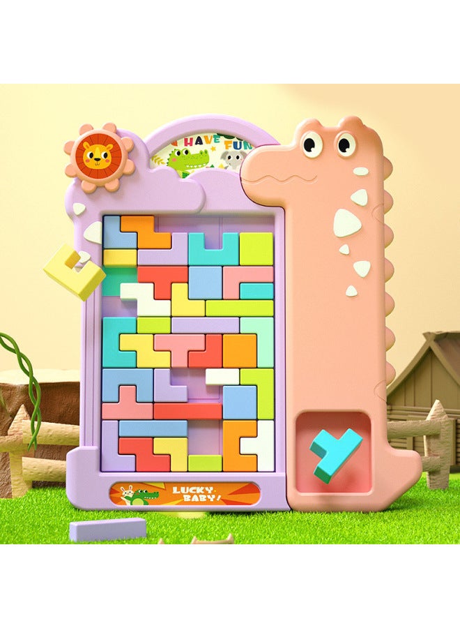 لعبة ألغاز تتريس المبكرة الممتعة للأطفال الصغار، مرحلة رياض الأطفال 3 + ألعاب الأطفال - اللون: مكعبات بناء تتريس 【أخضر】 تمساح - Image 2