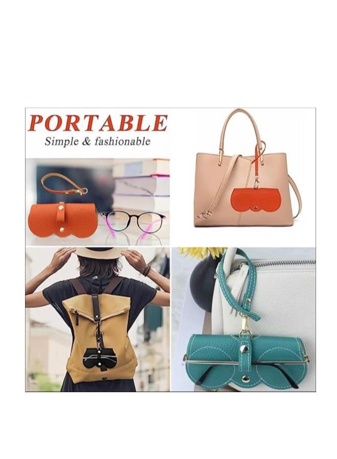 جولدن نظارات شمسية لينة جلدية حقيبة نظارات العين حقيبة نظارات شمسية متنقلة متنقلة محمولة حقيبة تخزين نظارات شمسية مضادة للضغط مع لانيارد حقيبة واقية من النظارات حقيبة المنظر (رمادية) - Image 3