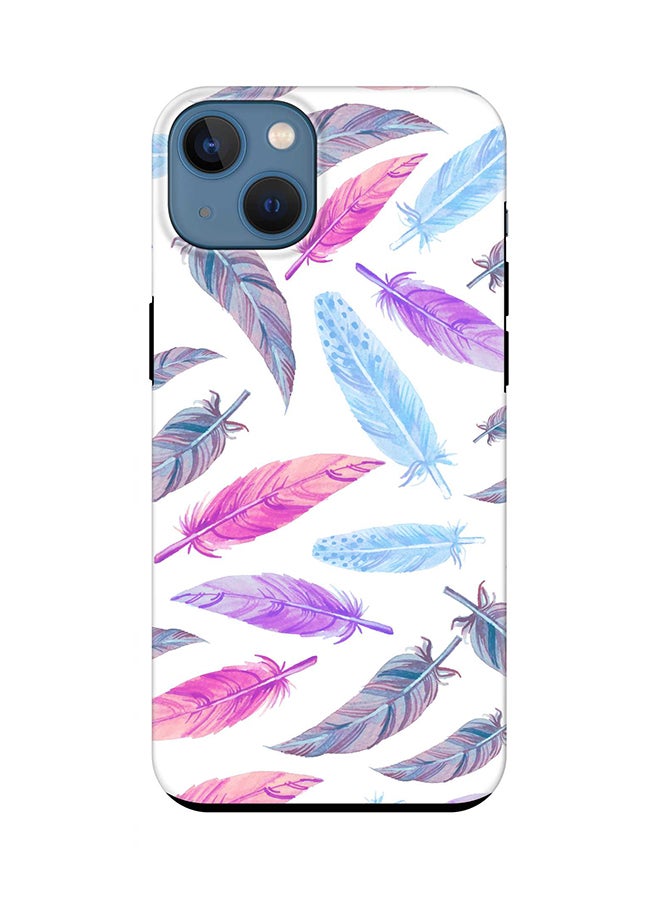 Stylizedd Tough Pro Case for iPhone 15 Plus Dual Layer Hybrid PC TPU Customized Mobile Cover Matte Finish Phone Case - Feather Colors - Image 1
