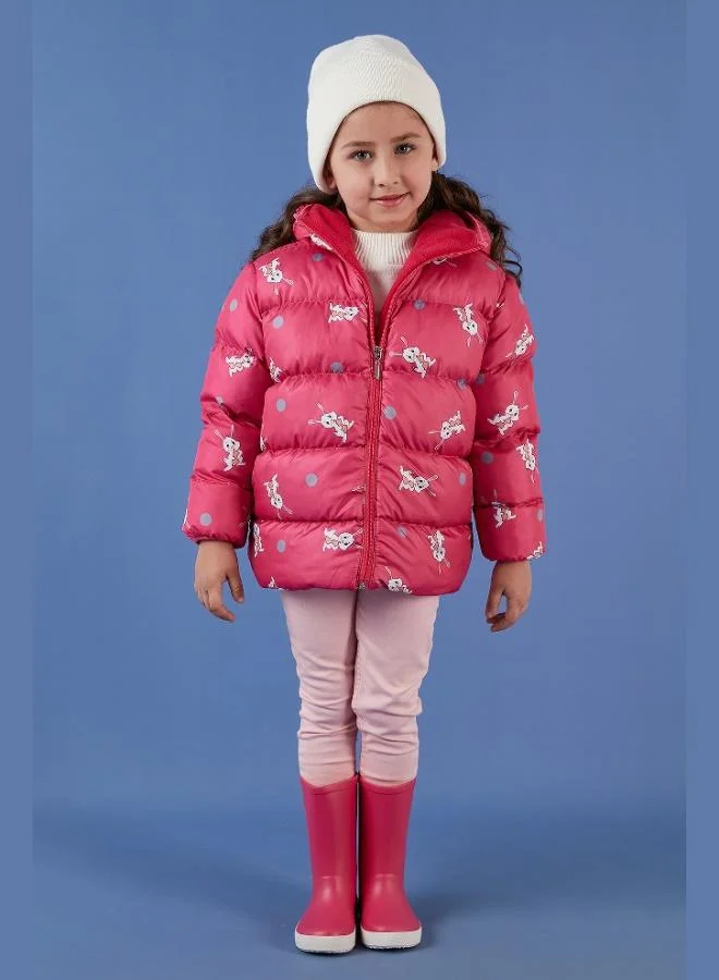 ليلا معطف منتفخ بغطاء رأس من الصوف الناعم بحشوة إضافية للبنات