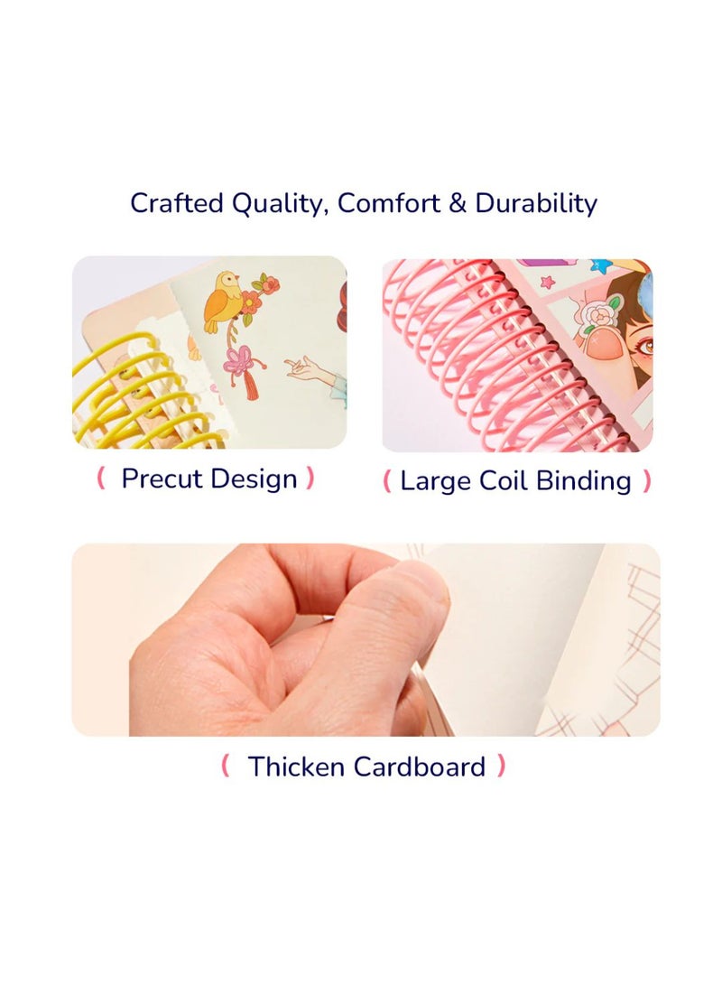MiDeer Poke-in Dress-Up Set: Princess Evening Gown | DIY Fashion Design Kit for Girls Ages 3+ | Create Your Own Princess Dresses with Stickers, Fabrics & Stencils | Educational Toy for Creativity & Fine Motor Skills - Image 4