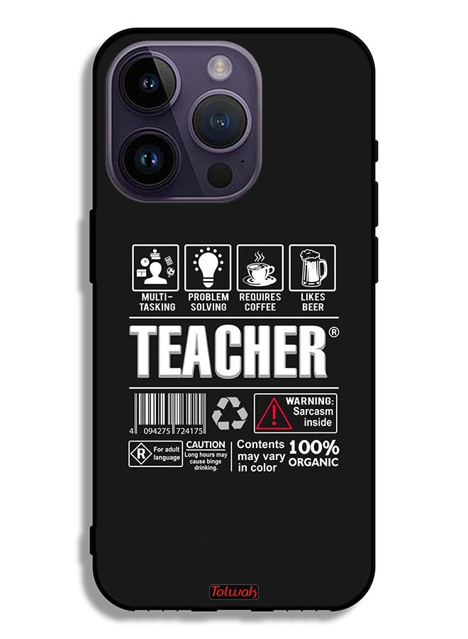 Tolwak Apple iPhone 14 Pro Protective Case Teacher Sticker - Image 2