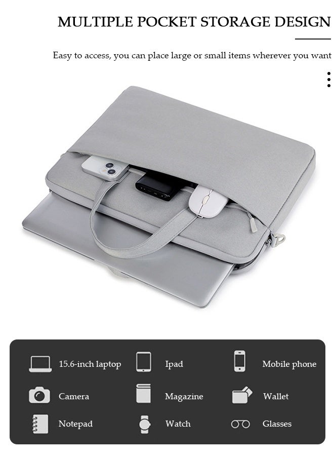 DUNISO 15.6 Inch Laptop Bag with Pocket, Handbag Computer Case for Waterproof Briefcase,Durable Computer Carrying Case with Telescopic Handle, Tablet Bag, Portable Laptop Sleeve Case, Casual Laptop Bag for Men and Women Work Office - Image 5