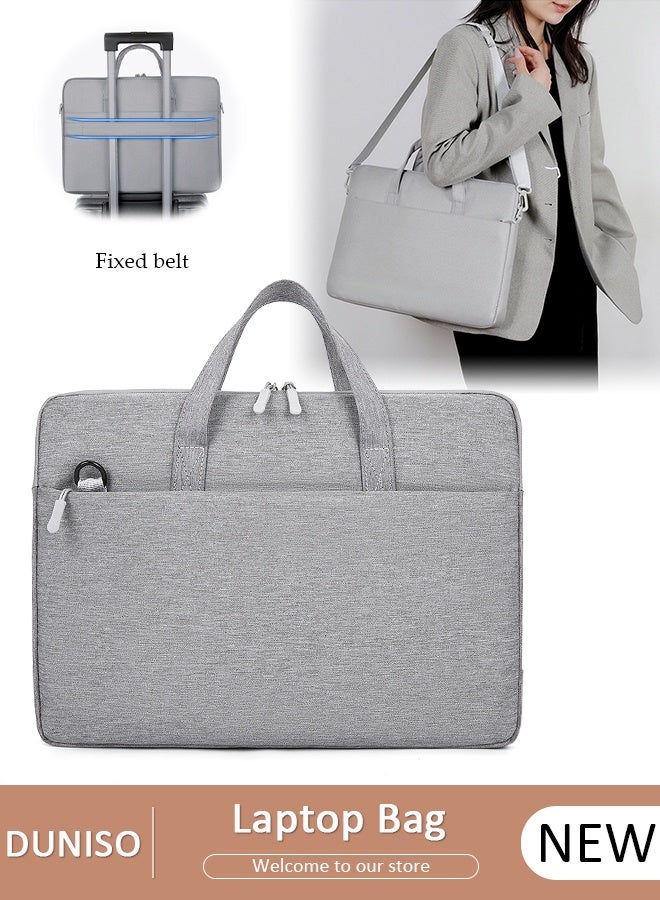 DUNISO 15.6 Inch Laptop Bag with Pocket, Handbag Computer Case for Waterproof Briefcase,Durable Computer Carrying Case with Telescopic Handle, Tablet Bag, Portable Laptop Sleeve Case, Casual Laptop Bag for Men and Women Work Office - Image 1