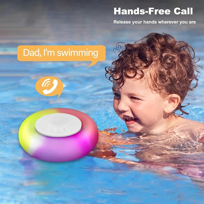 Wireless Floating Pool Speaker with RGB Fountain Light Louder Volume for Hot Tub Outdoor Party - Image 5