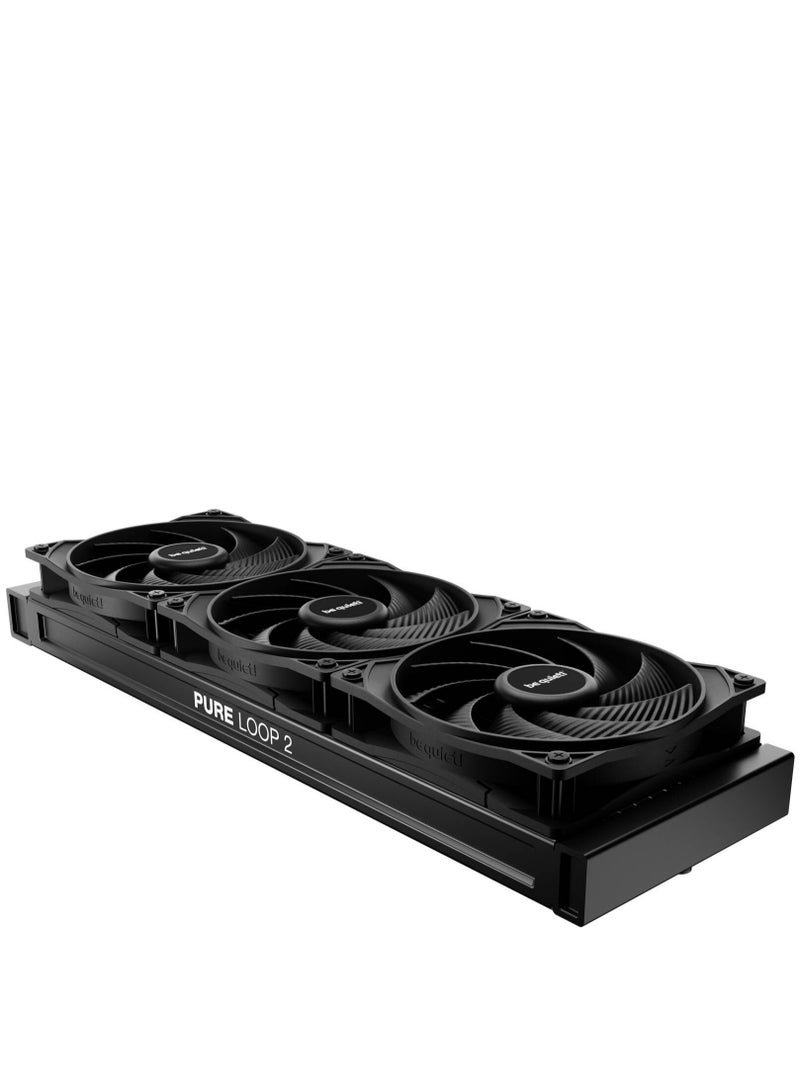 Be Quiet! Pure Loop 2 360mm CPU Liquid Cooler, 3x Pure Wings 3 120mm PWM High-Speed Fans, 5500 RPM Pump Speed, 2100 RPM Fan Speed, 59.6 CFM Airflow, Copper / Nickel Plated Case Material, Black | BW019 - Image 3