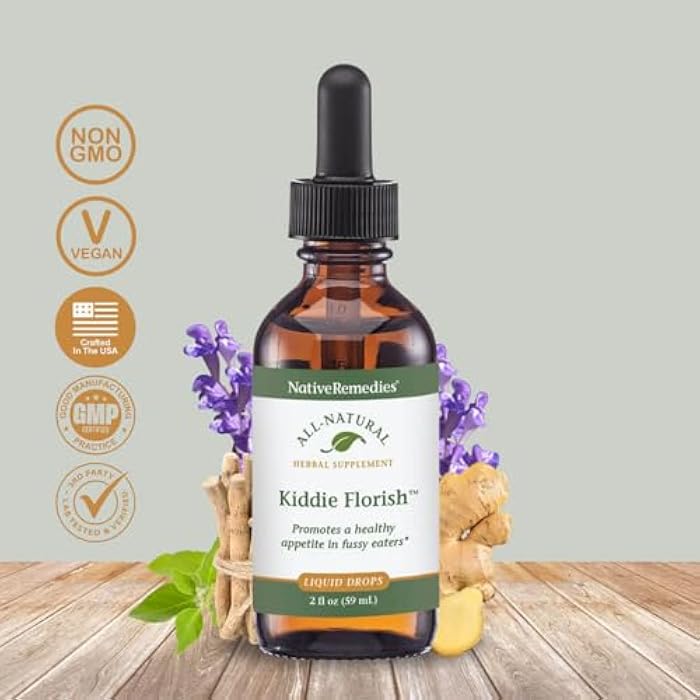 Native Remedies علاج طبيعي كيدي فلورش - مكمل عشبي طبيعي يعزز الشهية الصحية لدى الأطفال الانتقائيين - 59 مل - Image 2