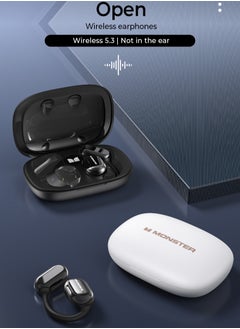 Monster Open Wireless Earphones, Comfortable And Lightweight Low Latency Headset, Waterproof Noise Reduction Bluetooth Headphones For Running Gym Workouts Walking, (White)  - Image 5