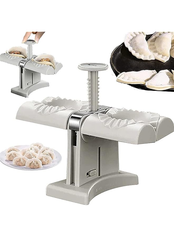PROMASS Household Double Head Automatic Dumpling Maker, Dumpling Skin Maker Molds, Dumpling Maker, Ravioli Press Mold Making Tool, Make Dumplings Empanadas Quickly, Kitchen Gadgets - Image 1