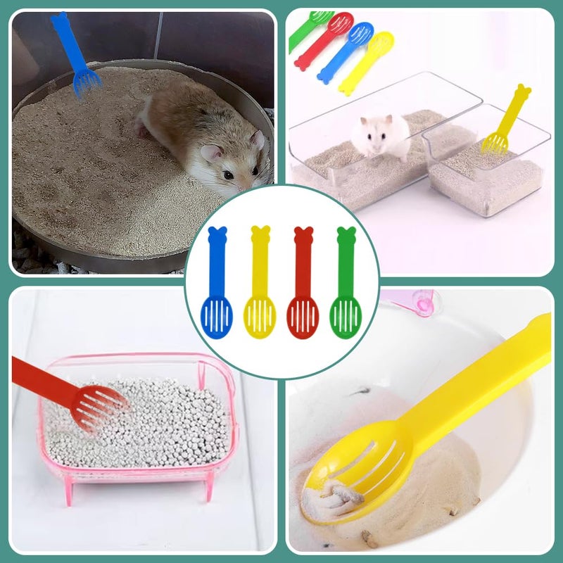 TRKETK 8 Pieces Mini Hamster Cage Cleaning Scoop Durable and Sturdy Lightweight Litter Scoop Pet Poop for Small Animals Chinchillas Hedgehogs Cavy Cage - Image 4