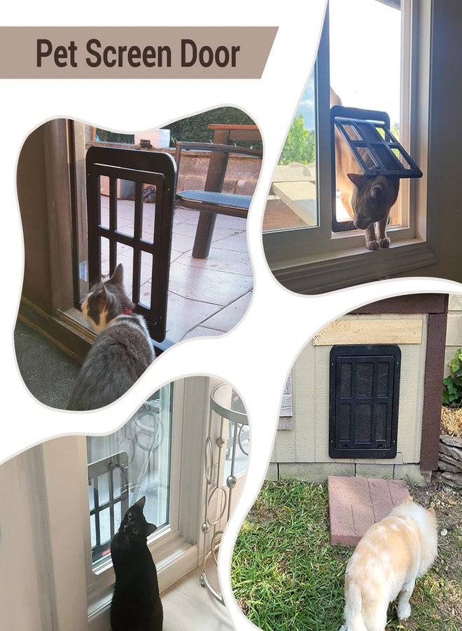 PETLESO Dog Door for Screen Door - 8.3" x 10.3" Small Pet Door for Cats & Small Dogs, Magnetic Flap Auto Close, Lockable Insert, Sliding Screen Door Compatible, Black - Image 2