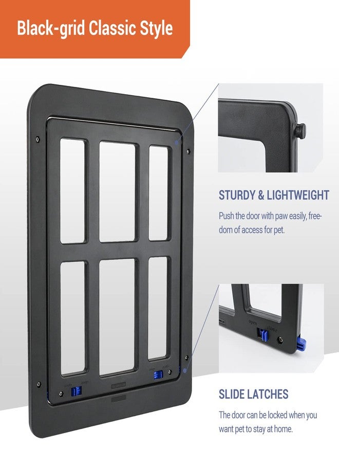PETLESO Dog Door for Screen Door - 8.3" x 10.3" Small Pet Door for Cats & Small Dogs, Magnetic Flap Auto Close, Lockable Insert, Sliding Screen Door Compatible, Black - Image 3