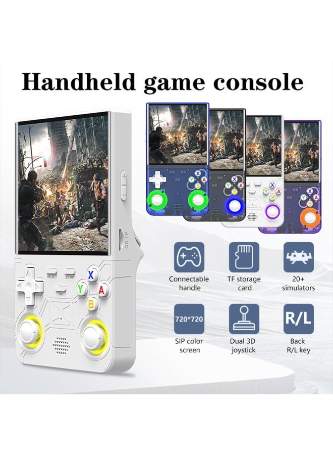 جهاز الألعاب المحمول R36 Ultra، بشاشة IPS مقاس 4 بوصات بتقنية OCA Full Lamination، مزود ببطاقة 64GB تحتوي على أكثر من 20,000 لعبة، يعمل بنظام Linux، ومعالج RK3326، مع دعم WiFi وBluetooth وبطارية بسعة 3000mAh. - Image 3