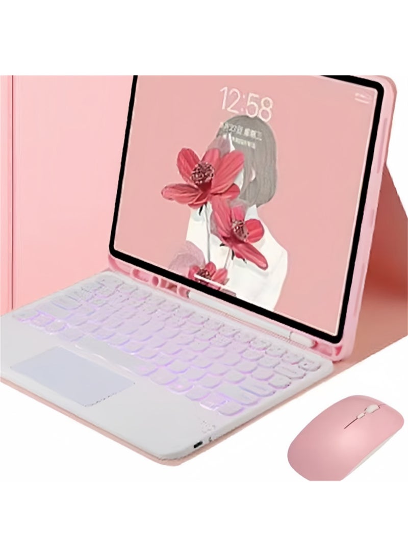 Yegni Compatible with Samsung tablet series Bluetooth backlit keyboard touch keyboard leather case with pen slot and mouse - Image 3