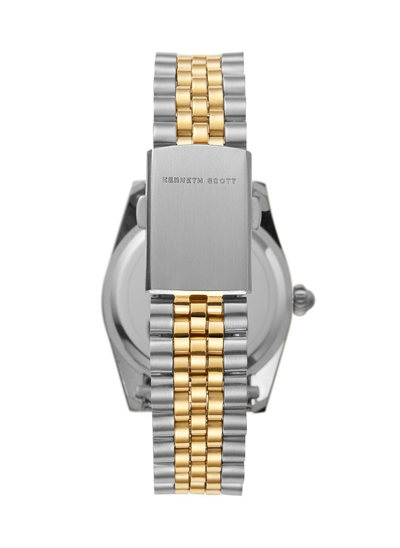 KENNETH SCOTT ساعة كينيث سكوت للرجال بمينا بيضاء وسوار من الجلد - K22036-TBTW  - Image 3