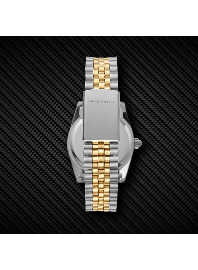 Kenneth Scott White Men's Stainless Steel Analog Watch K22036-TBTW - 35 mm for Men | Best Price UAE