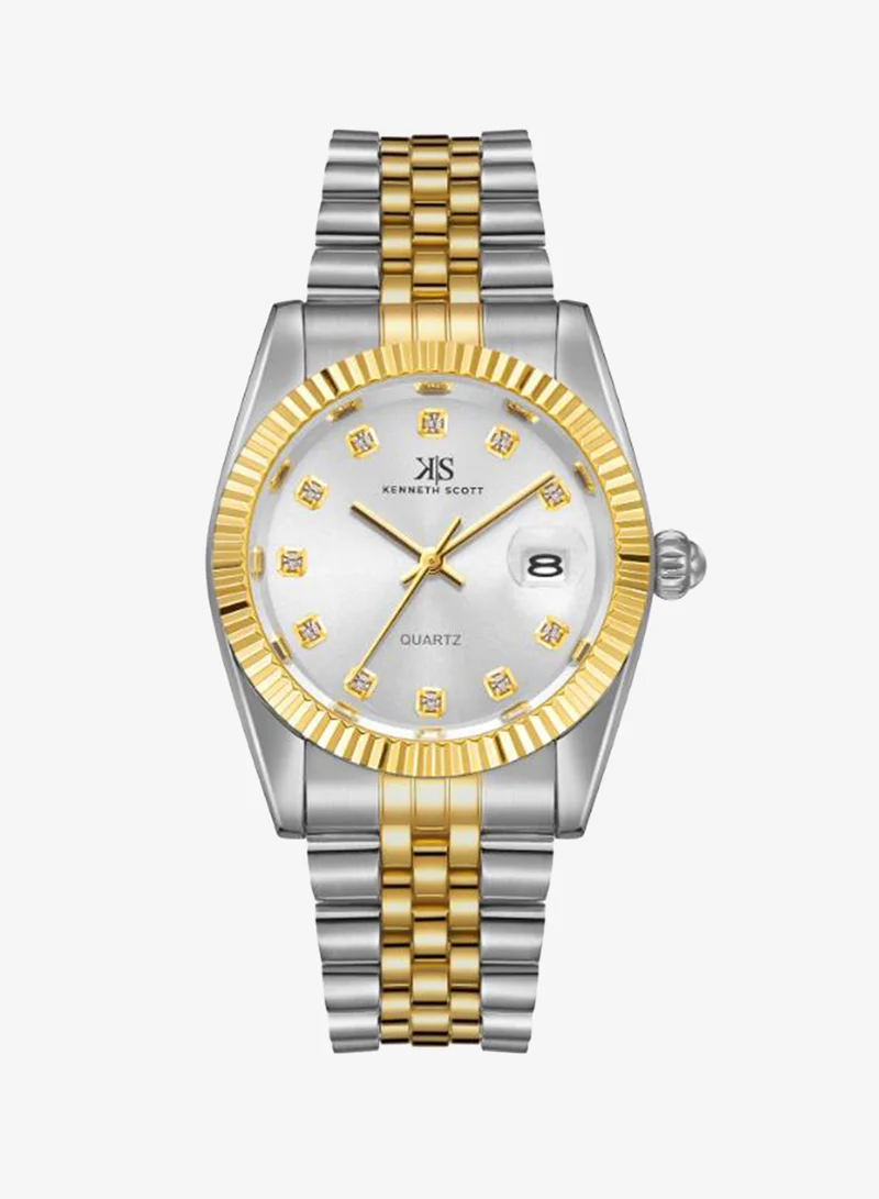 KENNETH SCOTT Men's Stainless Steel Analog Watch K22036-TBTW - 35 mm