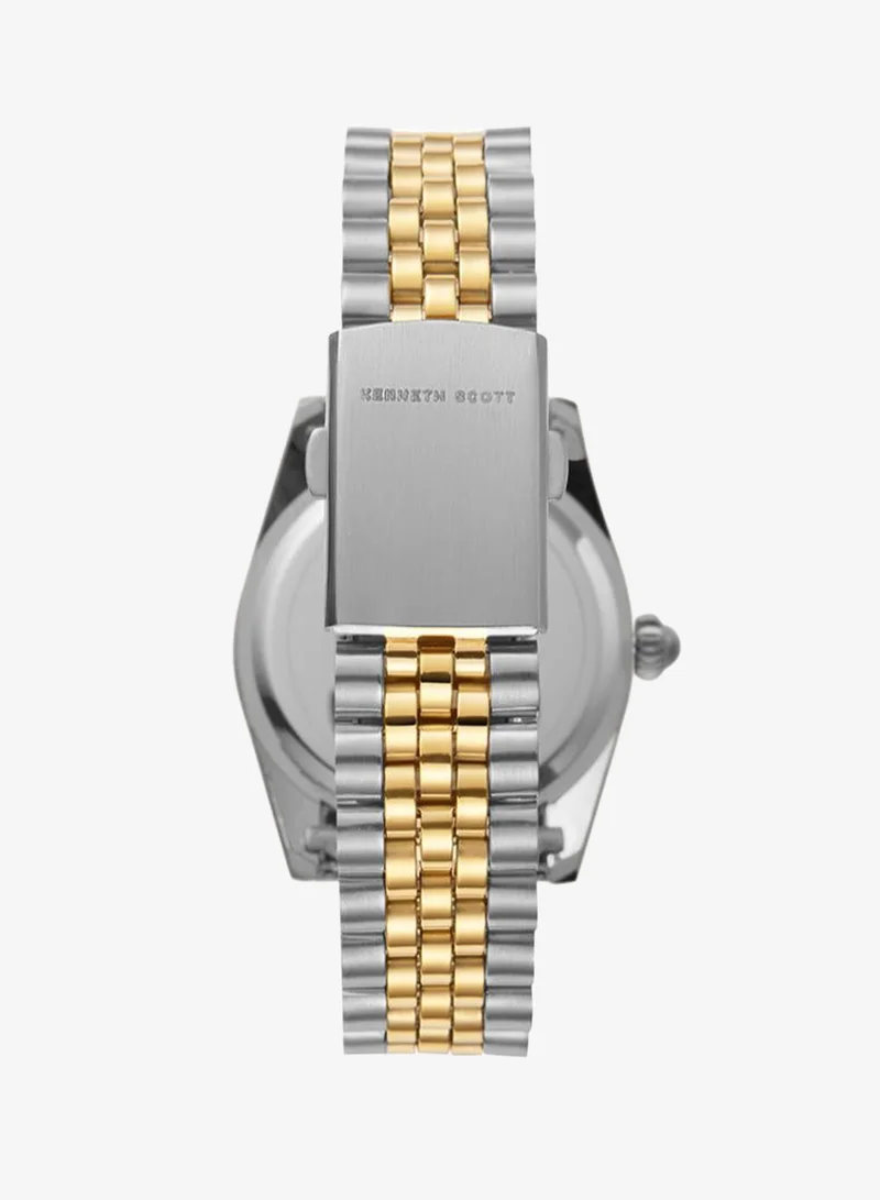 Kenneth Scott White Men's Stainless Steel Analog Watch K22036-TBTW - 35 mm for Men | Best Price UAE