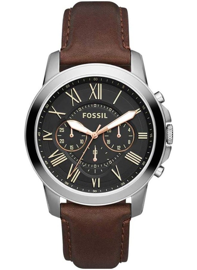 FOSSIL Fossil Men's imported waterproof leather Quartz Watch - Brown bracelet -FS4813  - Image 1