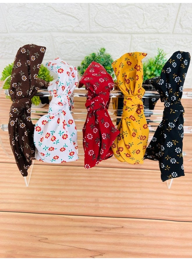 Radhya Accessories Korean Handmade Soft Padded Stretchable Adjustable Knot Hairband for Girls Hairband for Women Fancy Party Wedding Rabbit Hairband Headband Hair Accessories For Women & Girls (red, 1 pc) - Image 1