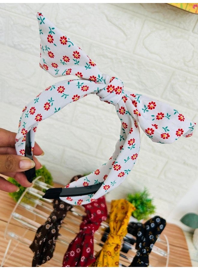 Radhya Accessories Korean Handmade Soft Padded Stretchable Adjustable Knot Hairband for Girls Hairband for Women Fancy Party Wedding Rabbit Hairband Headband Hair Accessories For Women & Girls (red, 1 pc) - Image 2