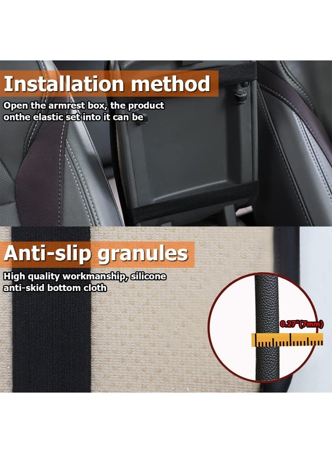 وسادة وحدة التحكم بمركز السيارة، مسند الذراع العالمي المضاد للماء واقي غطاء صندوق المقعد، ملحقات ديكورات السيارة المريحة الملائمة لمعظم السيارات، السيارات، سيارات الدفع الإضافي (الأسود) - Image 3