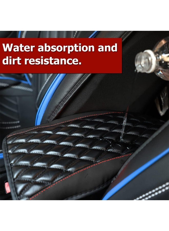 وسادة وحدة التحكم بمركز السيارة، مسند الذراع العالمي المضاد للماء واقي غطاء صندوق المقعد، ملحقات ديكورات السيارة المريحة الملائمة لمعظم السيارات، السيارات، سيارات الدفع الإضافي (الأسود) - Image 4