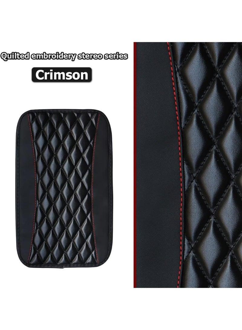 وسادة وحدة التحكم بمركز السيارة، مسند الذراع العالمي المضاد للماء واقي غطاء صندوق المقعد، ملحقات ديكورات السيارة المريحة الملائمة لمعظم السيارات، السيارات، سيارات الدفع الإضافي (الأسود) - Image 2