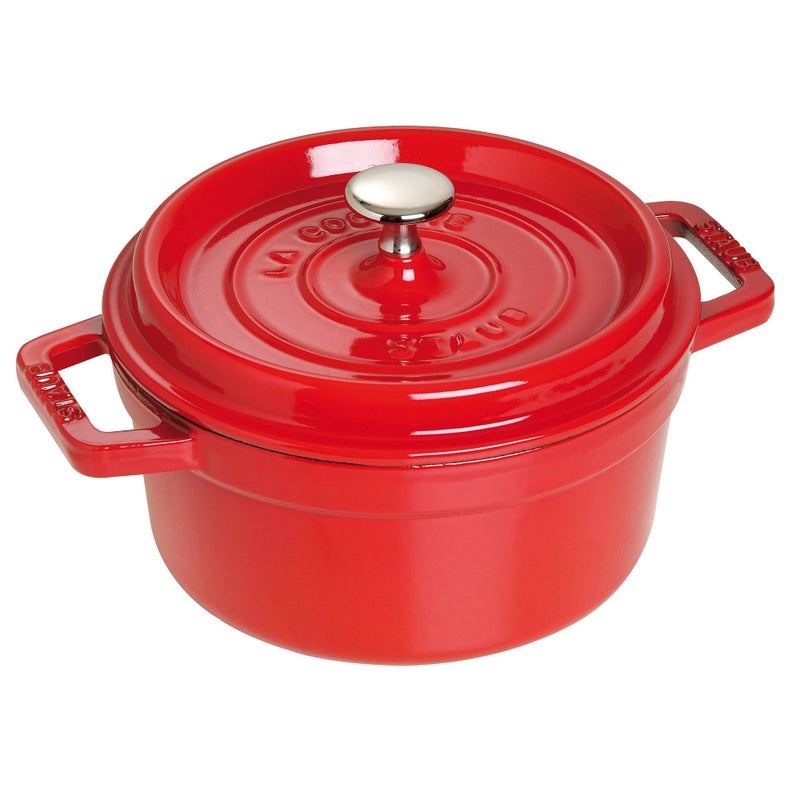 STAUB Staub Cast Iron 275qt Round Cocotte  Cherry Made in France 