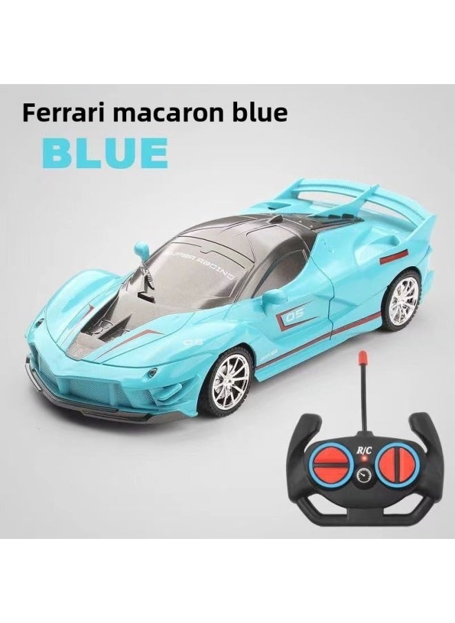 Remote Control Car Rechargeable High-speed Electric Remote Control Car Drift Sports Car Four-way Racing Children Boy Toy Car-Color:2024 Hot Racing-farmanba Blue [gift Box]-Proportion:1 Package Special Charging Set + Remote Control [free Remote Control Battery]  - Image 3