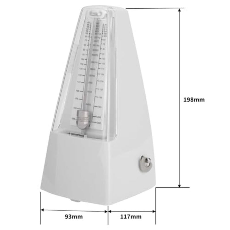 Mechanical Metronome Universal for Piano Guitar Violin Drums and Other Instruments Wind Up Classic Tempo Beat Tool white - Image 2