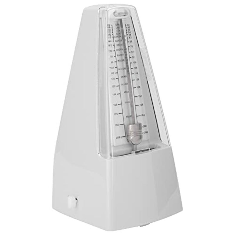 Mechanical Metronome Universal for Piano Guitar Violin Drums and Other Instruments Wind Up Classic Tempo Beat Tool white - Image 1