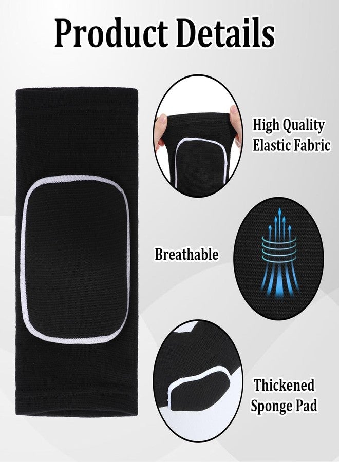 JIYIN 1 Pair Elbow Pads with Thicken Sponge Pad, Black Breathable Protective Volleyball Elbow Pads Fitness Arm Knee Protector Volleyball Sponge Support for Kids Men Women Elderly - Image 3