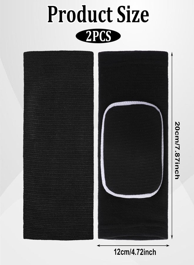 JIYIN 1 Pair Elbow Pads with Thicken Sponge Pad, Black Breathable Protective Volleyball Elbow Pads Fitness Arm Knee Protector Volleyball Sponge Support for Kids Men Women Elderly - Image 2