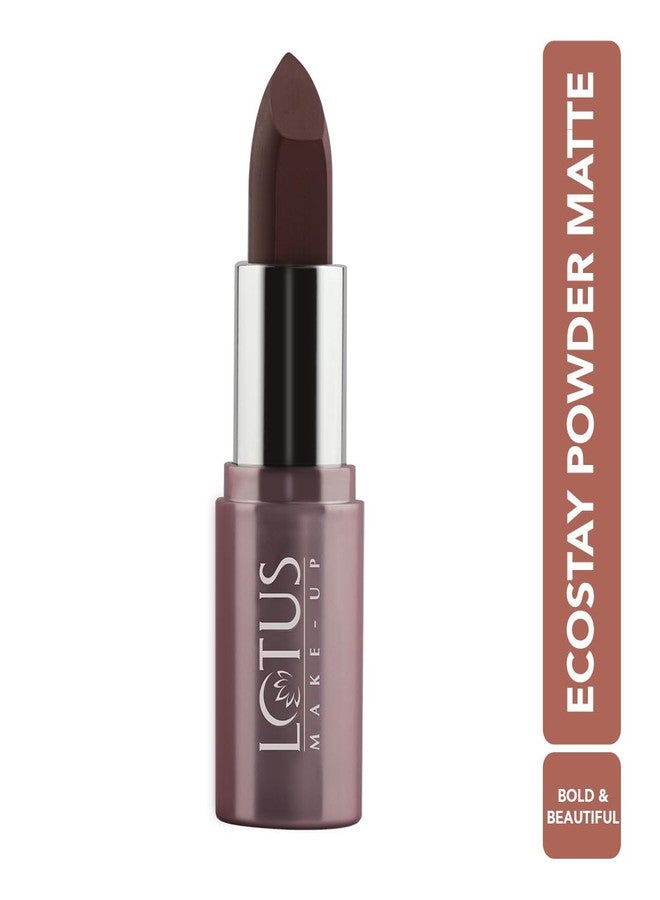 Lotus Makeup Lotus Make-Up Ecostay Powder Matte Lipstick | Hydrating and Nourishing | Long Lasting | Lightweight | Powder Matte Finish | (PM03-BOLD & BEAUTIFUL, 4.2GM) - Image 2