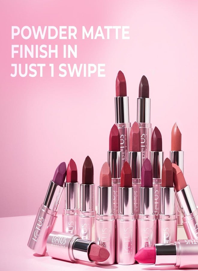 Lotus Makeup Lotus Make-Up Ecostay Powder Matte Lipstick | Hydrating and Nourishing | Long Lasting | Lightweight | Powder Matte Finish | (PM03-BOLD & BEAUTIFUL, 4.2GM) - Image 5