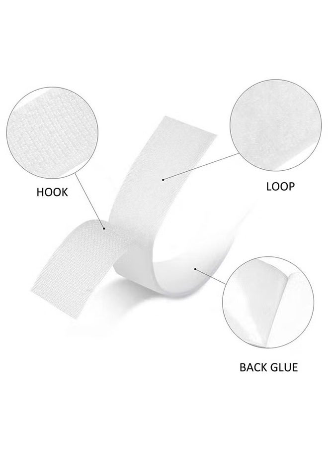 VINSOC - Hook and Loop Tape Velcro Adhesive Strip Self Sticky Back Fastening Heavy Duty Reusable Double Sided 6M * 2CM - Image 1