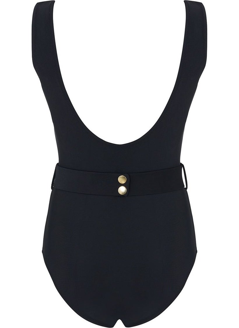 Sailor Moda - Sailors Flounce Belted Swimsuit - Image 1