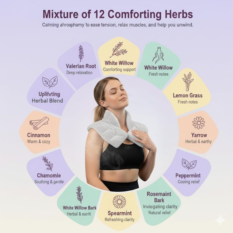 Herbal Concepts Hot & Cold Neck & Shoulder Wrap in Charcoal - Image 2