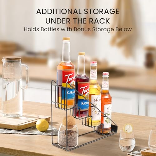 Mustry Coffee Syrup Rack for Coffee Bar Accessories, Fits with Torani and Monin Syrup, Coffee Bar Organizer Holds 4 Bottles - Image 5