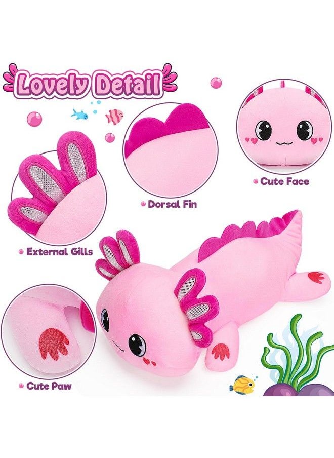 Officygnet Axolotl Plush 13" Soft Stuffed Animal Plush Toy Cute Axolotl Plush Pillow Kawaii Plushies Dolls For Kids Pink Axolotl Gift For Girls Boys  - Image 4