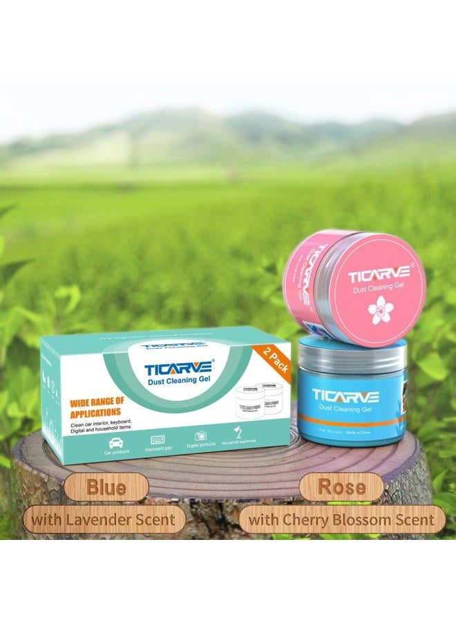 TICARVE Cleaning Gel Car Putty Slime for Detailing Putty Detail Tools Car Interior Cleaner Automotive Cleaning Keyboard Cleaner Blue Rose (2Pack) - Image 4