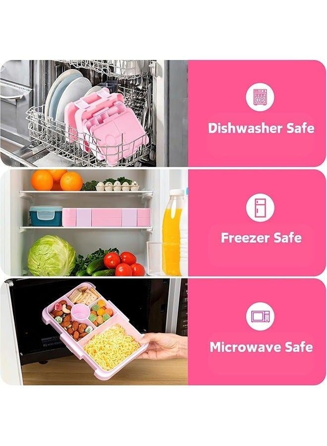 810ML Bento Lunch Box for Kids & Toddlers, Leak-Proof Lunchbox with 5/6 Compartments, Back to School Snack Containers for Kids & Adults, Snack Box for School, Kindergarten, Nursery and Office - Image 3