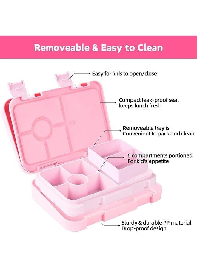 810ML Bento Lunch Box for Kids & Toddlers, Leak-Proof Lunchbox with 5/6 Compartments, Back to School Snack Containers for Kids & Adults, Snack Box for School, Kindergarten, Nursery and Office - Image 5